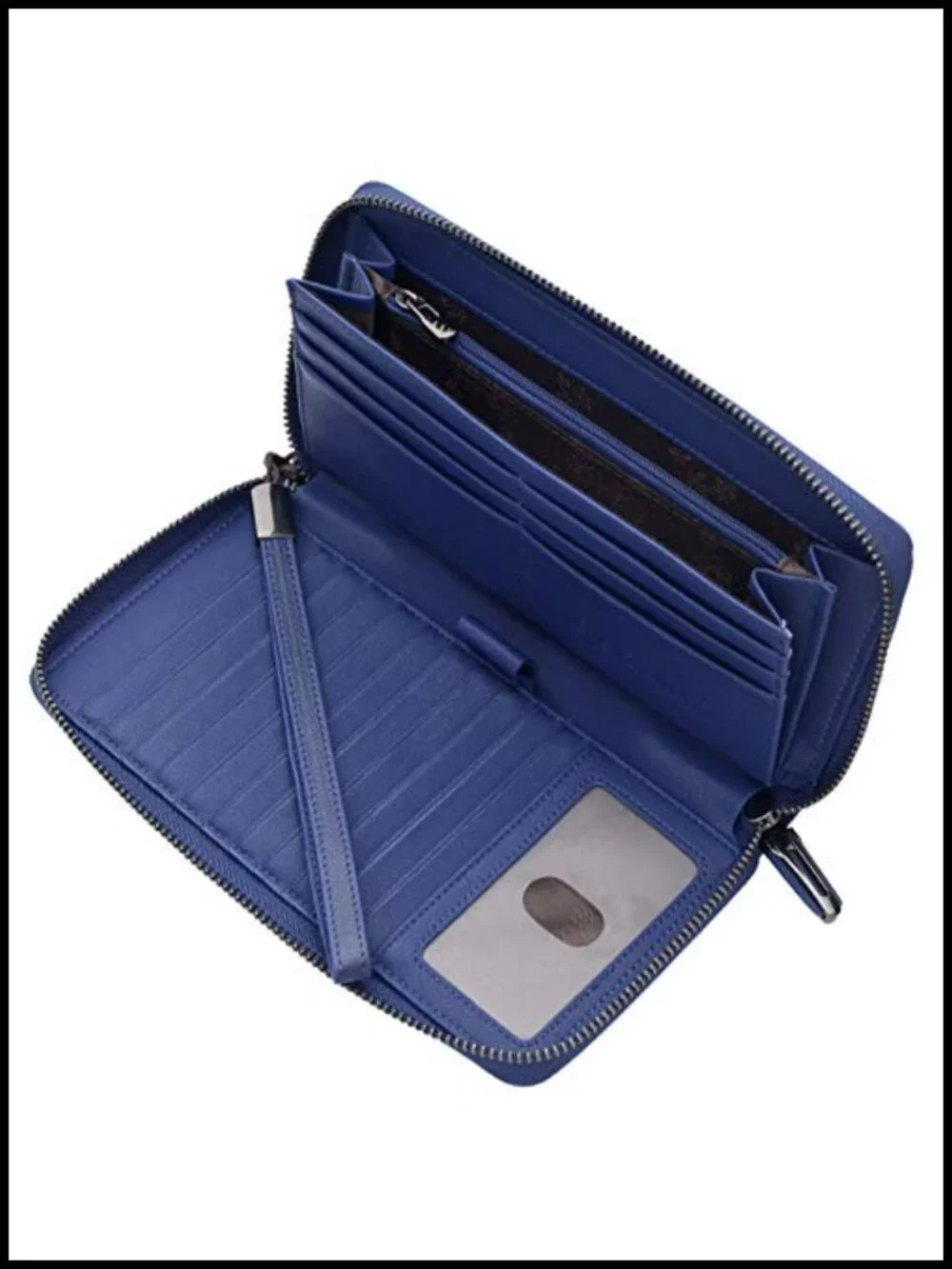 Large Leather Zip Around Phone Clutch Wallet with RFID Blocking Wristlet